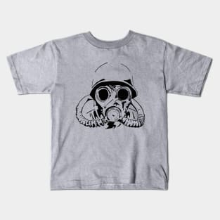 Soldier Gas Mask (black) Kids T-Shirt